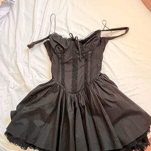 Windsor Black Fit-and-Flare Midi Dress